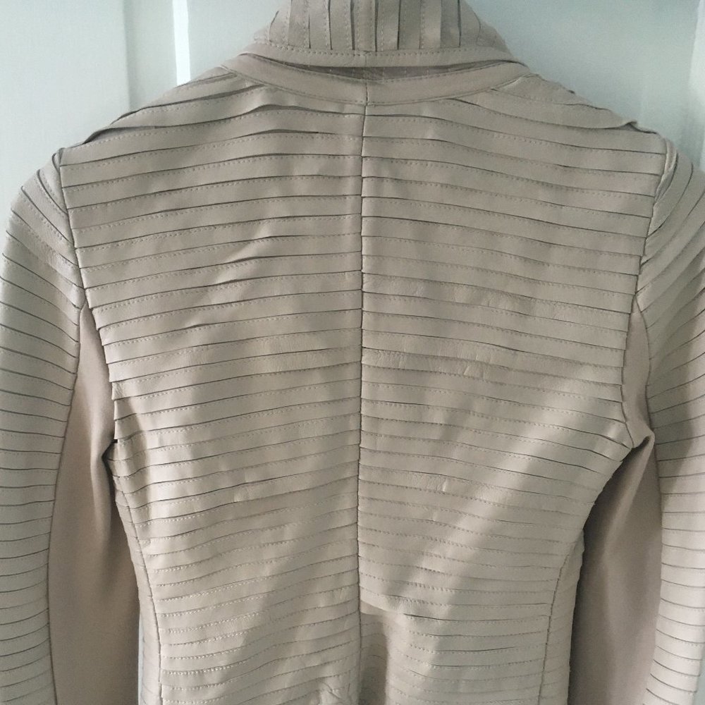 MARCIANO SHAYNA DRAPE LEATHER JACKET